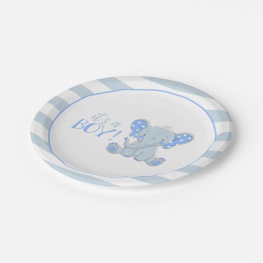 Elefantenpapierplatte - ein Junge Pappteller (Schrägansicht)