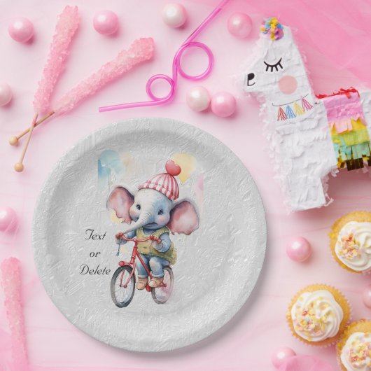 Elefantenpapierplatte für Wasserfarbenzyklen Pappteller (Party)
