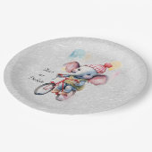 Elefantenpapierplatte für Wasserfarbenzyklen Pappteller (Schrägansicht)