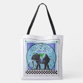 Elefantenparade in Aqua Tasche (Rückseite)