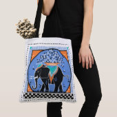 Elefantenparade in Blau Tasche (Von Nahem)