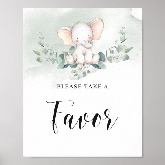 Elefantenpflanze Eukalyptus boho Gefälligkeitszeic Poster (Vorne)