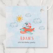 Elefantenpilote Geburtstagsfeier Geschenkanhänger (Rückseite)