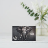 Elefantenportrait Hintergrund dunkel Umzugsfirma Visitenkarte (Stehend Vorderseite)