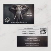 Elefantenportrait Hintergrund dunkel Umzugsfirma Visitenkarte (Vorne/Hinten)