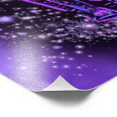 Elefantenposter in Lila rosa Sternennacht Fotodruck (Ecke)