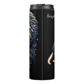 Elefantenprofil drehen: Goldene Akzente Thermosbecher (Rückseite)