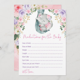 Elefantenprognosen für Baby Shower Game Card Einladung