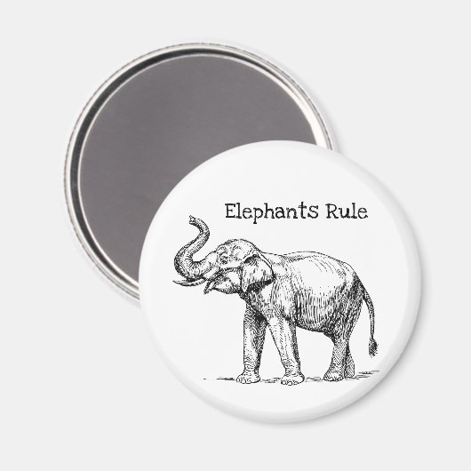 Elefantenregel Magnet (Vorderseite/Rückseite)
