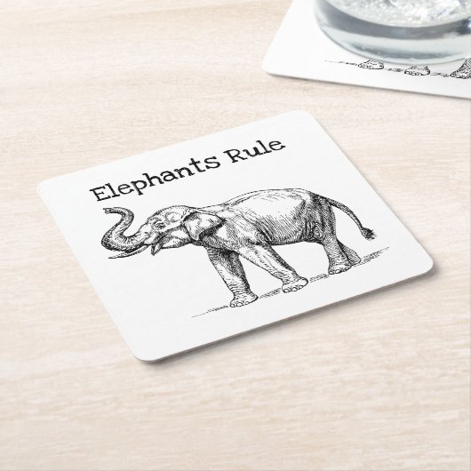 Elefantenregel Rechteckiger Pappuntersetzer (angewinkelt)