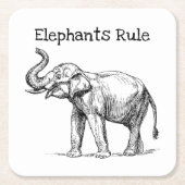 Elefantenregel Rechteckiger Pappuntersetzer (Vorderseite)