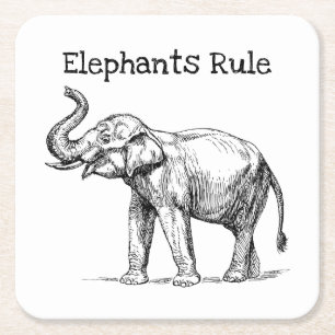 Elefantenregel Rechteckiger Pappuntersetzer