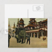 Elefantenreise im Luna Park, Coney Island, 1910 Postkarte (Vorne/Hinten)