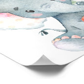 Elefantenrosa Ballon Mädchen Dusche Begrüßung Poster (Ecke)