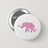 Elefantenrosa-Herz (1) Button (Vorne & Hinten)
