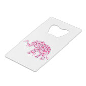 Elefantenrosa-Herz (1) Geldbeutel Flaschenöffner (Vorderseite Schrägansicht)