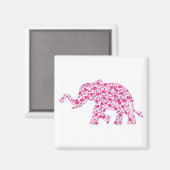 Elefantenrosa-Herz (1) Magnet (Vorderseite/Rückseite)