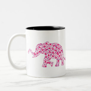 Elefantenrosa-Herz (1) Zweifarbige Tasse