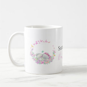 Elefantenrosa Schmetterlinge Kaffee Tasse