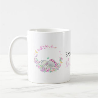 Elefantenrosa Schmetterlinge Kaffee Tasse