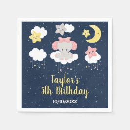 Elefantenrosa und die Geburtstagspartei der Marine Serviette