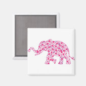 Elefantenrosa und Lila Herzen Magnet (Vorderseite/Rückseite)