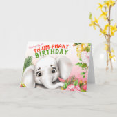 Elefantensafari-Geburtstag Karte (Gelbe Blume)