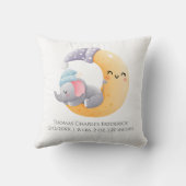 Elefantenschlafen auf dem Mond Personalisierte Geb Kissen (Rückseite)