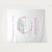 Elefantenschlafgelegenheiten Babydusche Hintergrun Wandteppich (Vorderseite (Horizontal))