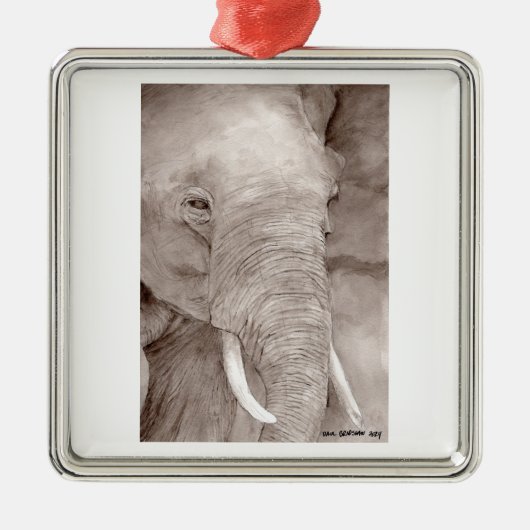 Elefantenschmuck Ornament Aus Metall (Vorne)