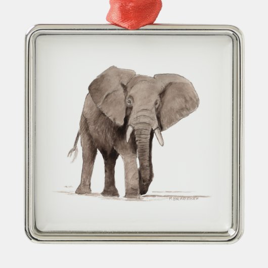 Elefantenschmuck Ornament Aus Metall (Vorne)