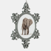 Elefantenschmuck Schneeflocken Zinn-Ornament (Links)