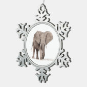 Elefantenschmuck Schneeflocken Zinn-Ornament (Rechts)