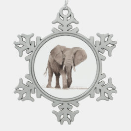 Elefantenschmuck Schneeflocken Zinn-Ornament