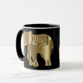 Elefantenschwarz und Goldbarsch-Tasse Tasse (Vorderseite Links)