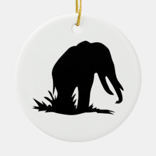 Elefantensilhouette Keramik Ornament