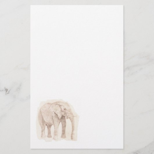 Elefantenskizzenkunst briefpapier (Vorderseite)