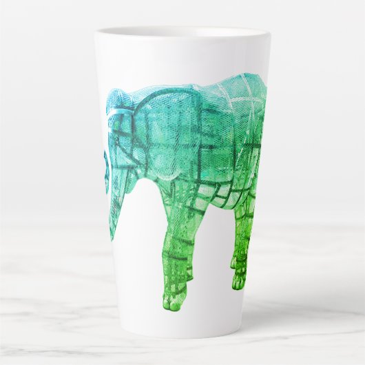 Elefantenskulptur Latte Tasse (Vorderseite)