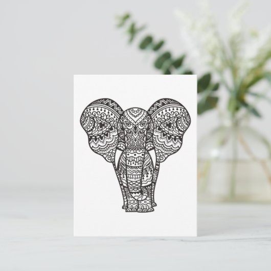 Elefantenstil Postkarte (Stehend Vorderseite)