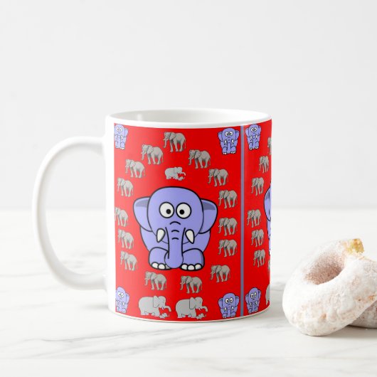 Elefantentasse für Kinder Kaffeetasse (Mit Donut)
