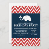 Elefantenthema Geburtstagsjunge Party Einladung (Vorne/Hinten)