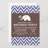 Elefantenthema Geburtstagsjunge Party Einladung (Vorne/Hinten)