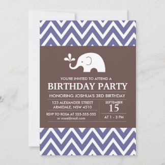 Elefantenthema Geburtstagsjunge Party Einladung