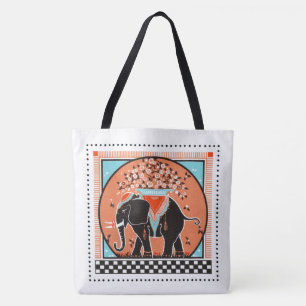 Elefantenumzug in Orange Tasche