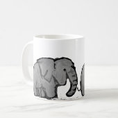 Elefantenumzug Kaffeetasse (Vorderseite Links)
