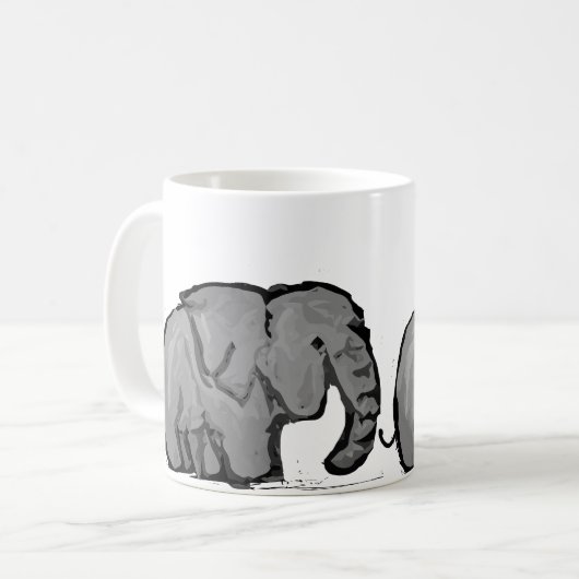 Elefantenumzug Kaffeetasse (Vorderseite Links)