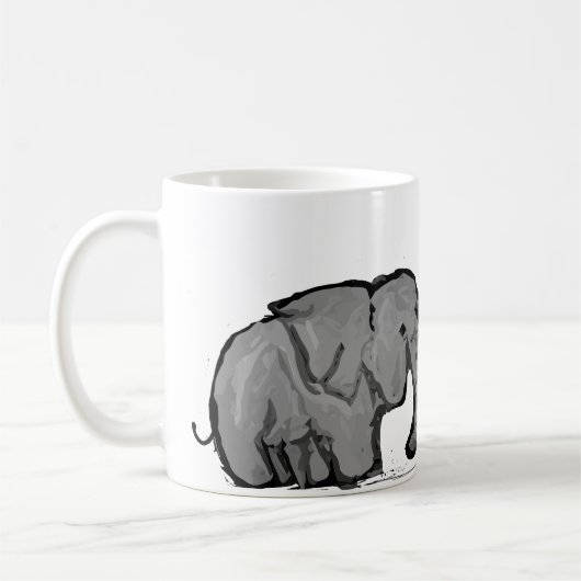 Elefantenumzug Kaffeetasse (Links)