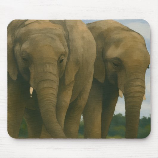 Elefantenunternehmen in Savannah Light Mousepad (Vorne)