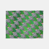 Elefantenweihnacht auf Grün Fleecedecke (Vorderseite (Horizontal))