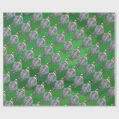 Elefantenweihnacht auf Grün Geschenkpapier (Flach)